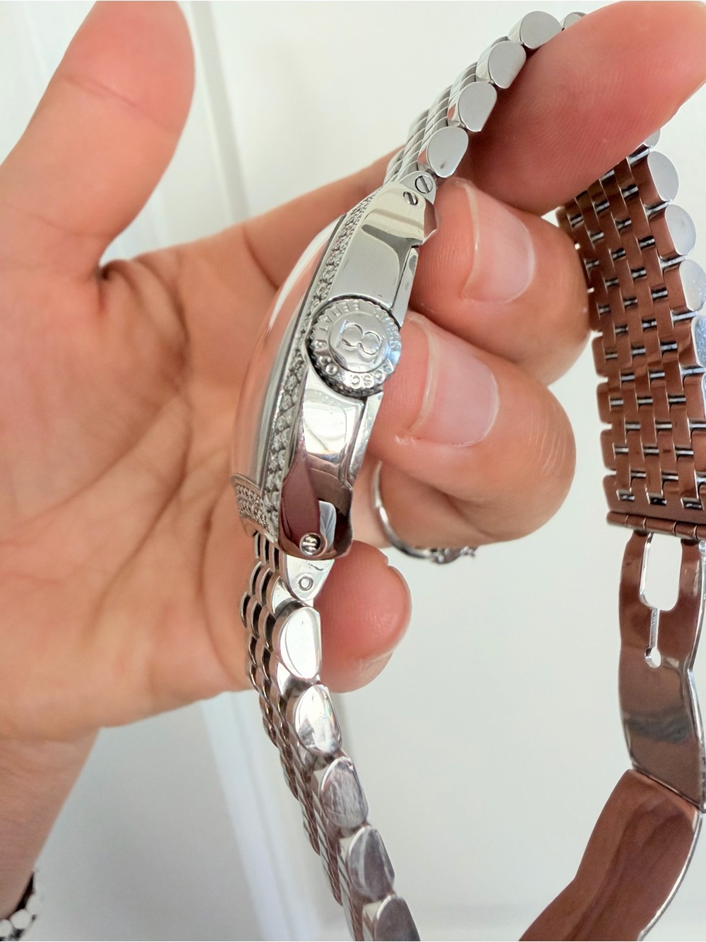 Bedat & co Women's Silver Tonneau Diamond Watch - Silver Dial - Picture 8 of 15